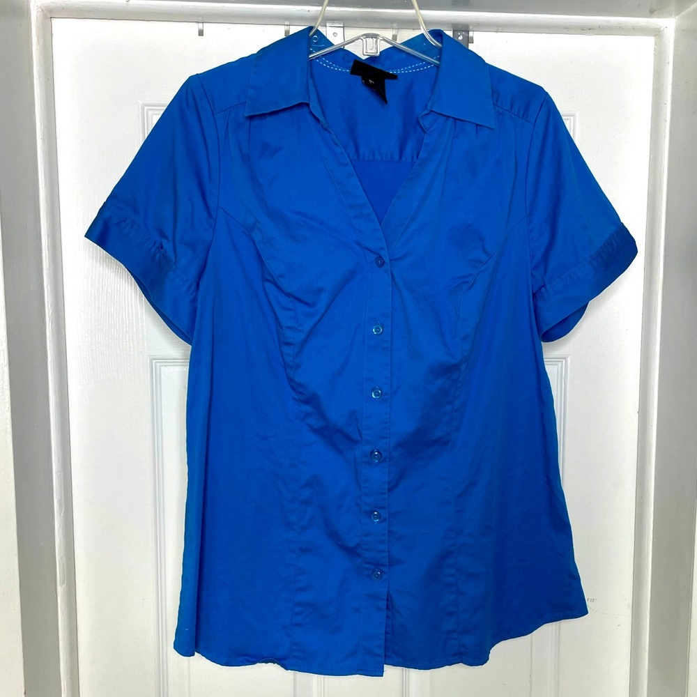 Lane Bryant short sleeve button down shirt size 14